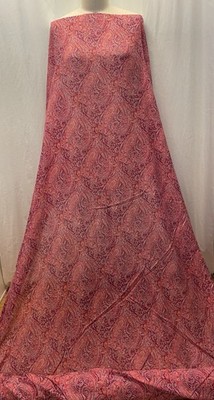 Silk Cotton Blend Batiste Plum Raspberry Paisley Print Fabric By The Yard 56'' W