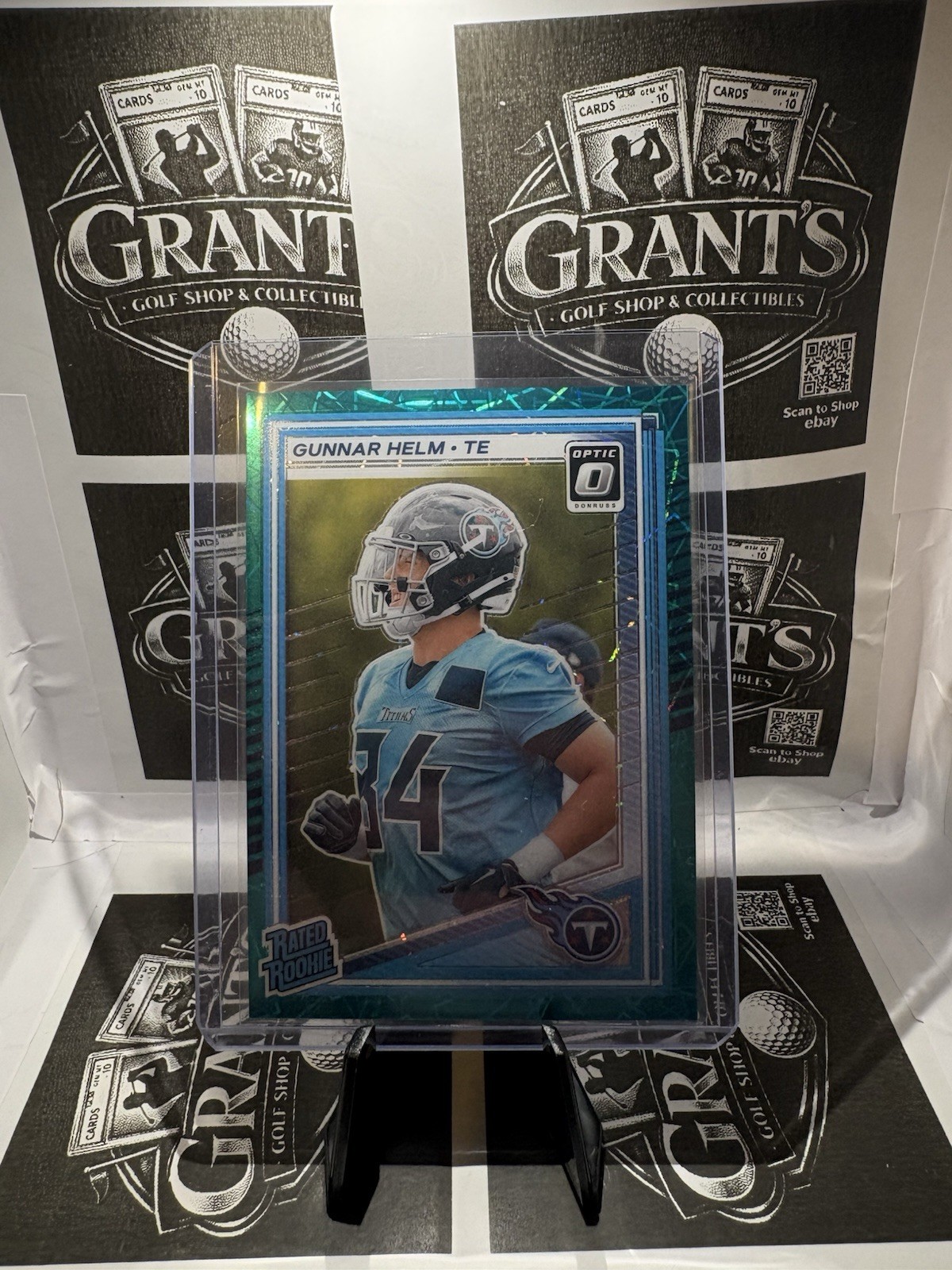 2025 Donruss Optic Gunnar Helm Rated RC Teal Velocity Prizm #294 Titans SSP
