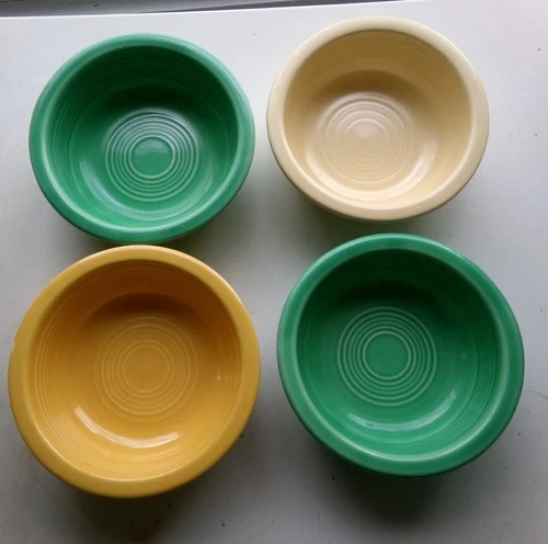 Vintage Fiestaware - 4 3/4" fruit bowl set in all four 1950s colors - (1951-59)