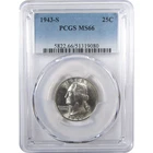 1943 S Washington Quarter MS 66 PCGS Silver Uncirculated SKU:I17908