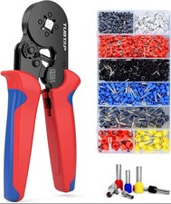 Ferrule Crimping Tool Kit AWG 23-7 Self-Adjustable Ferrule Crimper Plier, with 1
