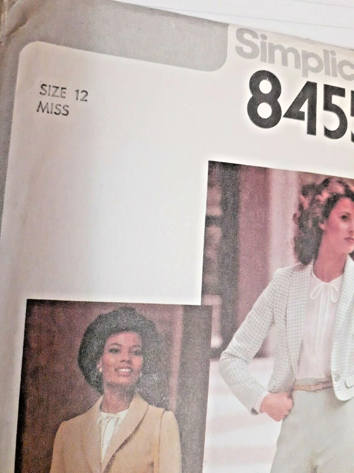 Simplicity 8455 Slacks Pant Suit Skirt Blazer Jacket Sewing Pattern Ladies 12 UC - Image 2 of 4