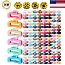 108 Pcs 4.1" Large Hair Claw Clips Bulk Women Rectangular 18 Colors