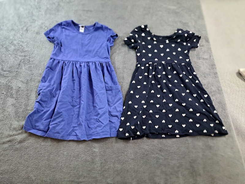 Bundle of 2 Kids Girls Clothing Dress Size 8 Short Sleeve Round Neck