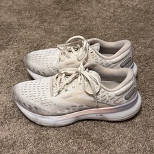 Brooks Glycerin 20 Shoes Womens 8 White Athletic Running Sneakers Lace Up Logo