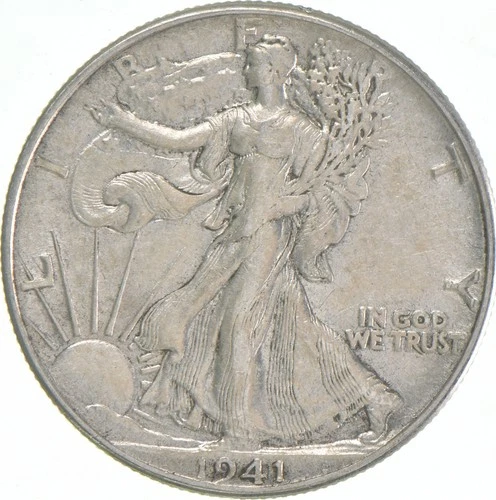 1941 AU Walking Liberty Half Dollar 90% Silver *0886