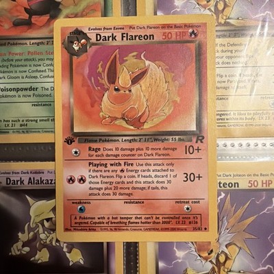 pokemon card dark flareon DARK FLAREON TEAM ROCKET
