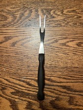 CUTCO No. 26 10.5โ Chefs Carving Serving Fork Utensil Brown Handle Made In USA