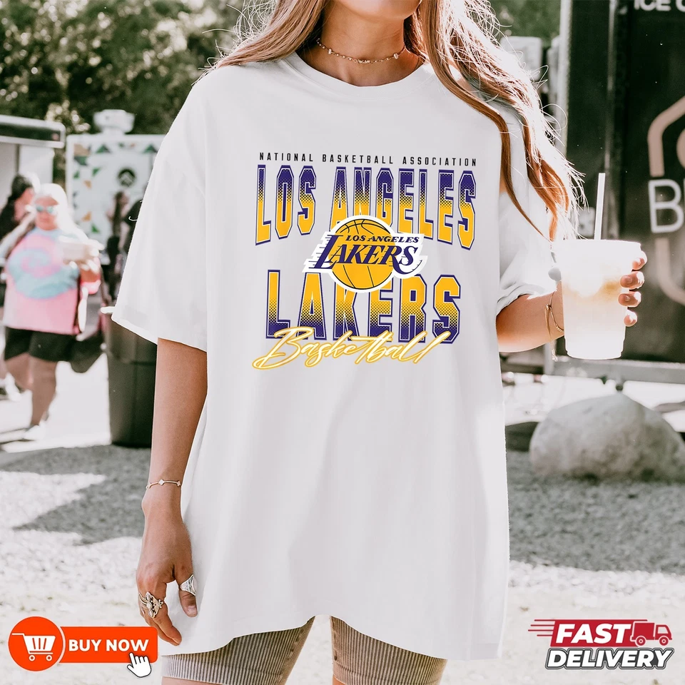 NEW Los Angeles Lakers Fade Out NBA Basketball TShirt - Multicolors, S-5XL - Image 4 of 4