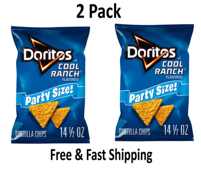 Doritos Cool Ranch Tortilla Snack Chips,Party Size, 14.05 oz Bag (2 PACK)