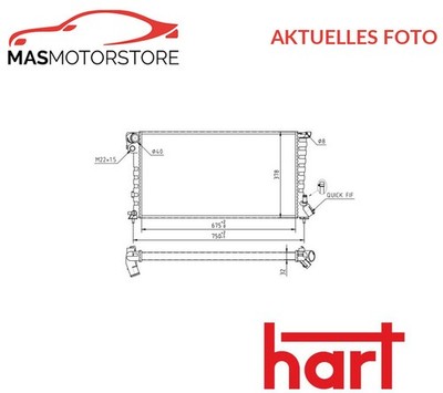 KÜHLER WASSERKÜHLER MOTORKÜHLER HART 601 911 H NEU OE QUALITÄT
