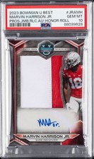2023 MARVIN HARRISON JR Bowman U Best Jumbo Relic AUTO /49 PSA 10 💎 Pop 1