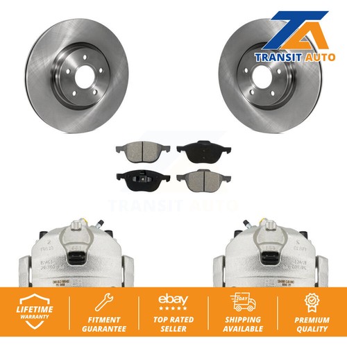 Front Disc Brake Caliper Rotors & Semi-Metallic Pad Kit For Ford Transit Connect - Picture 1 of 11