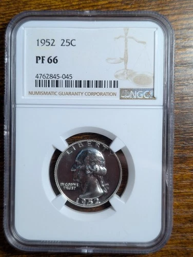 1952 Washington Quarter NGC PF66 Silver Proof Coin 25C