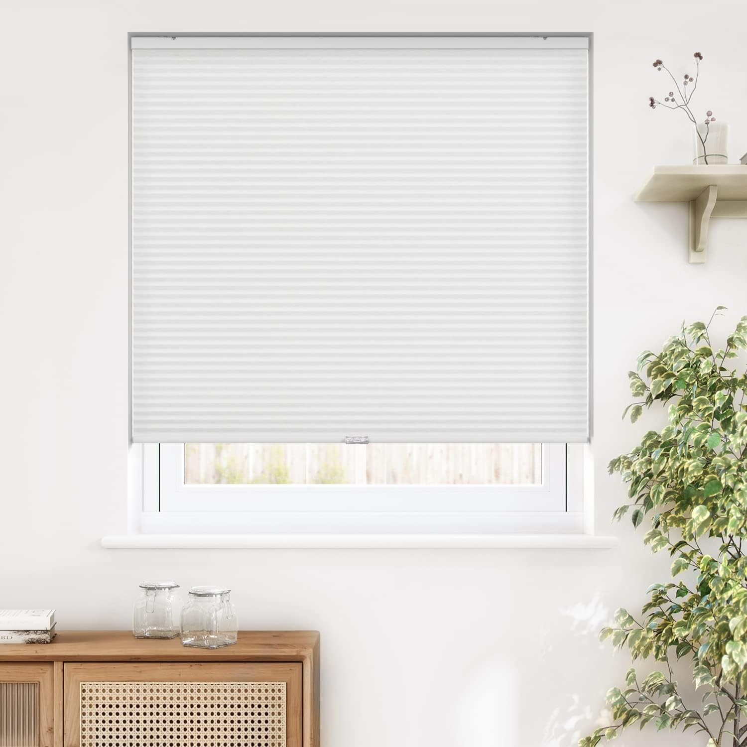 25" W X 36" H Light Filtering Honeycomb Shades Window