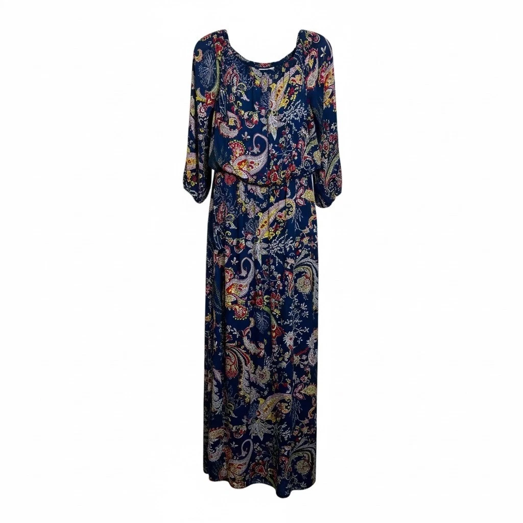 black halo long dress Black Halo Koa Long Sleeve Fuzzy Pearl Dress in Navy – Suite 201 main image 0