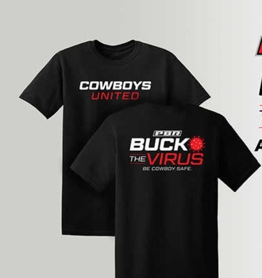 PBR Shop Adult BuckTheVirus Be Cowboy Safe Short Sleeve T-Shirts Black Size L