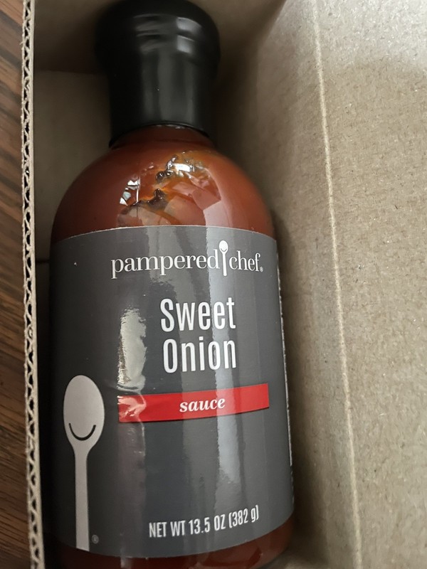 Pampered Chef  Vegan SWEET ONION SAUCE Onion Ketchup Delicious BBQ Meatloaf Plus