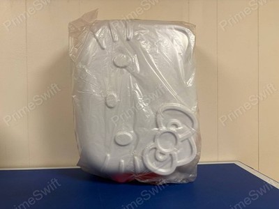 Hello Kitty Embossed ABS Luggage 18'' White Red Trim KQ3082337 - Brand New
