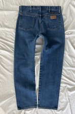 Vtg 80's Wrangler Jeans 34x32 Blue Denim Straight Cowboy Cut Western Wear