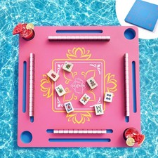 Floating Mahjong Table for Pool Double Sided Waterproof Game Tray