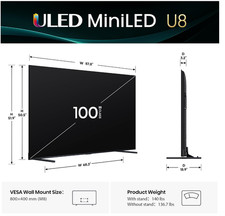 Hisense 100" Class U8 Mini-LED ULED 4K UHD Google Smart TV (100U8QG, 2025 Model) 3