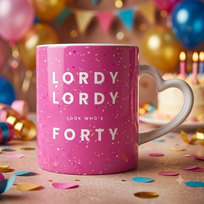 Rosa Lordy Lordy Looks Whos 40 Kaffeebecher Teebecher Neuheit Tasse