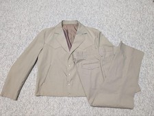 vintage USA made 2PC SUIT cowboy 46R 40x32 tan WESTERN rockabilly 1950s style