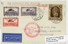 P82/08 SAAR 1930 ZEPPELIN COVER SIEGER