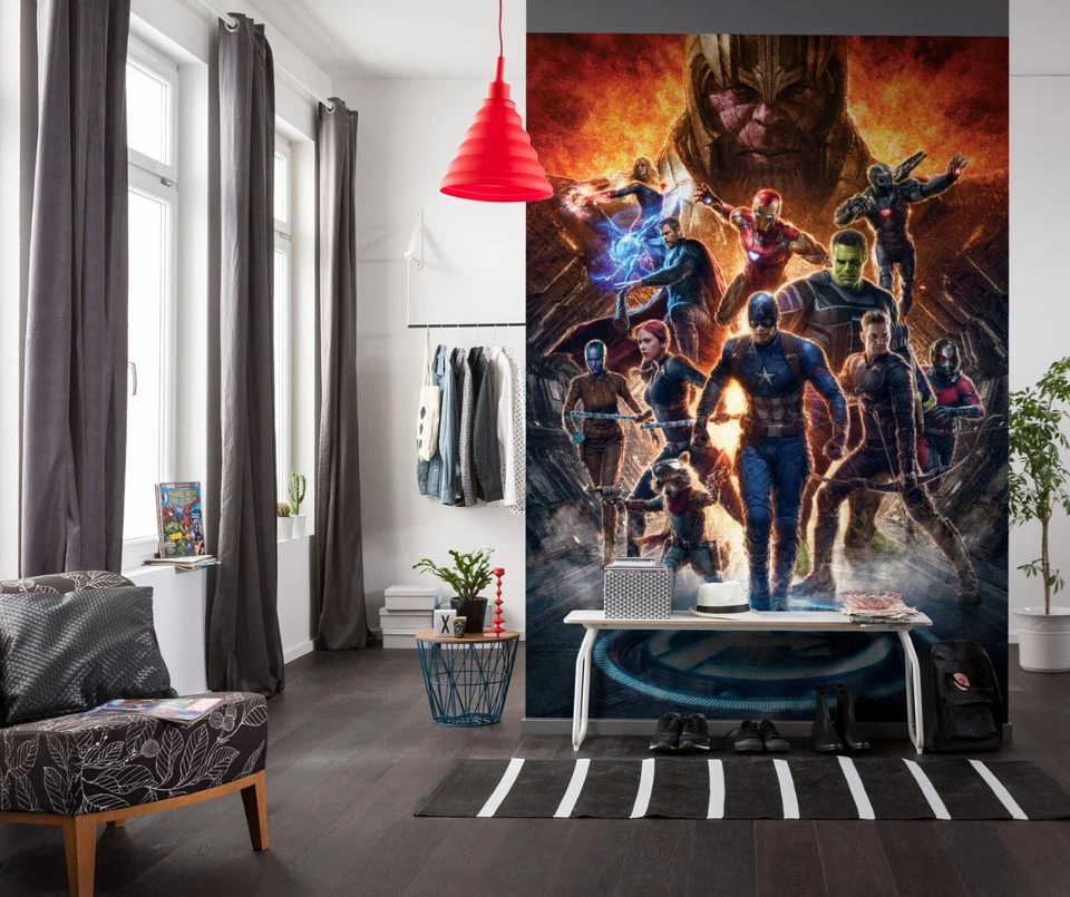 Marvel Papel Pintado 198x279cm Thanos Black Widow Hulk Captain America Mural - Imagen 2 de 4
