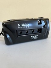 Nishika Focus Free 3-D N9000 Quadra Lens 35mm Film Camera TESTED WORKING