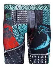 Ethika the Staple Venomous Teal Snake Patchwork Long Boxer Mn's 2XL (39-41) NIP