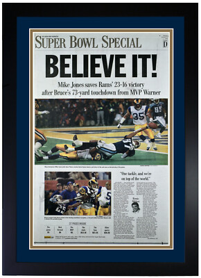 St Louis Rams Dispatch Newspaper print BELIEVE IT! Framed Jan 31, 2000