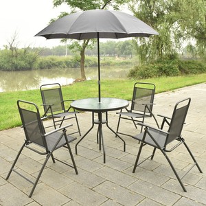 6 Pcs Patio Garden Set Furniture 4 Folding Chairs Table With Image Is Loading 6 Pcs Patio Garden Set Furniture 4 Folding