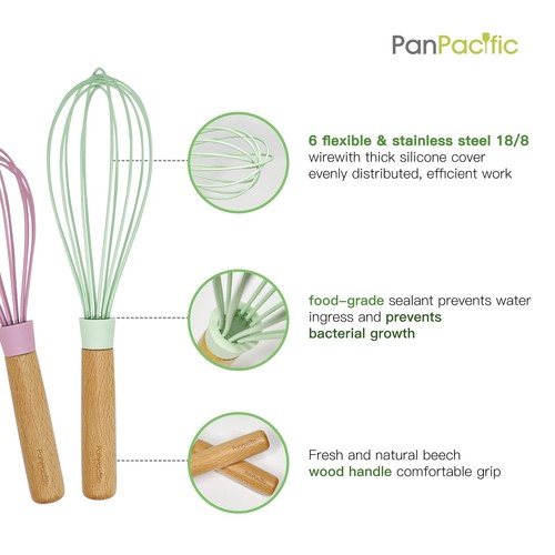 Silicone Mini Spatulas Set with Pastry Brush and Whisk Small Kitchen Tools No... - Picture 4 of 6