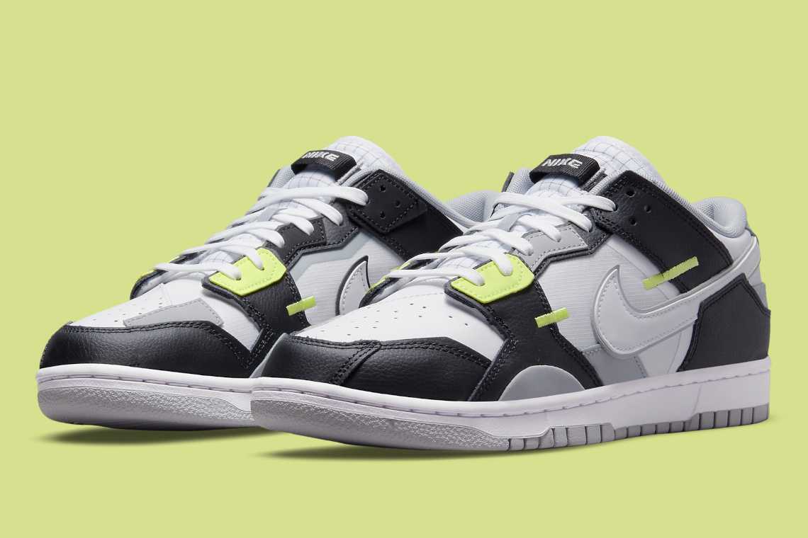 Nike Dunk Low Scrap Black White Light Lemon Twist DC9723-001 Nike Dunk Low Scrap Black White Light Lemon Twist DC9723-001