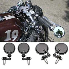 Motorcycle 7/8" Hand Grips Foldable Round Handle Bar End Side Mirrors Universal
