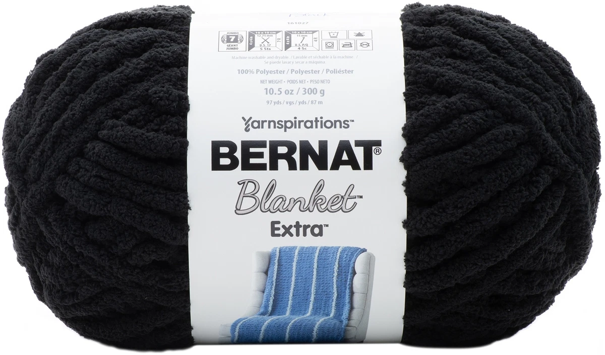 Bernat Blanket Extra Yarn-Black - 2 Pack