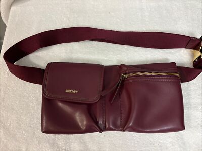 DKNY Brook NEW Smooth Leather Purple Boysenberry Plum Sling Shoulder Bag $198.00