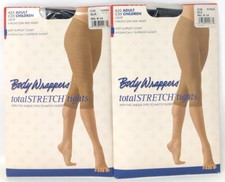  2-PACK Body Wrappers Child's Stretch Crop Tights Black Sz M/L 8-14 C35 NIP