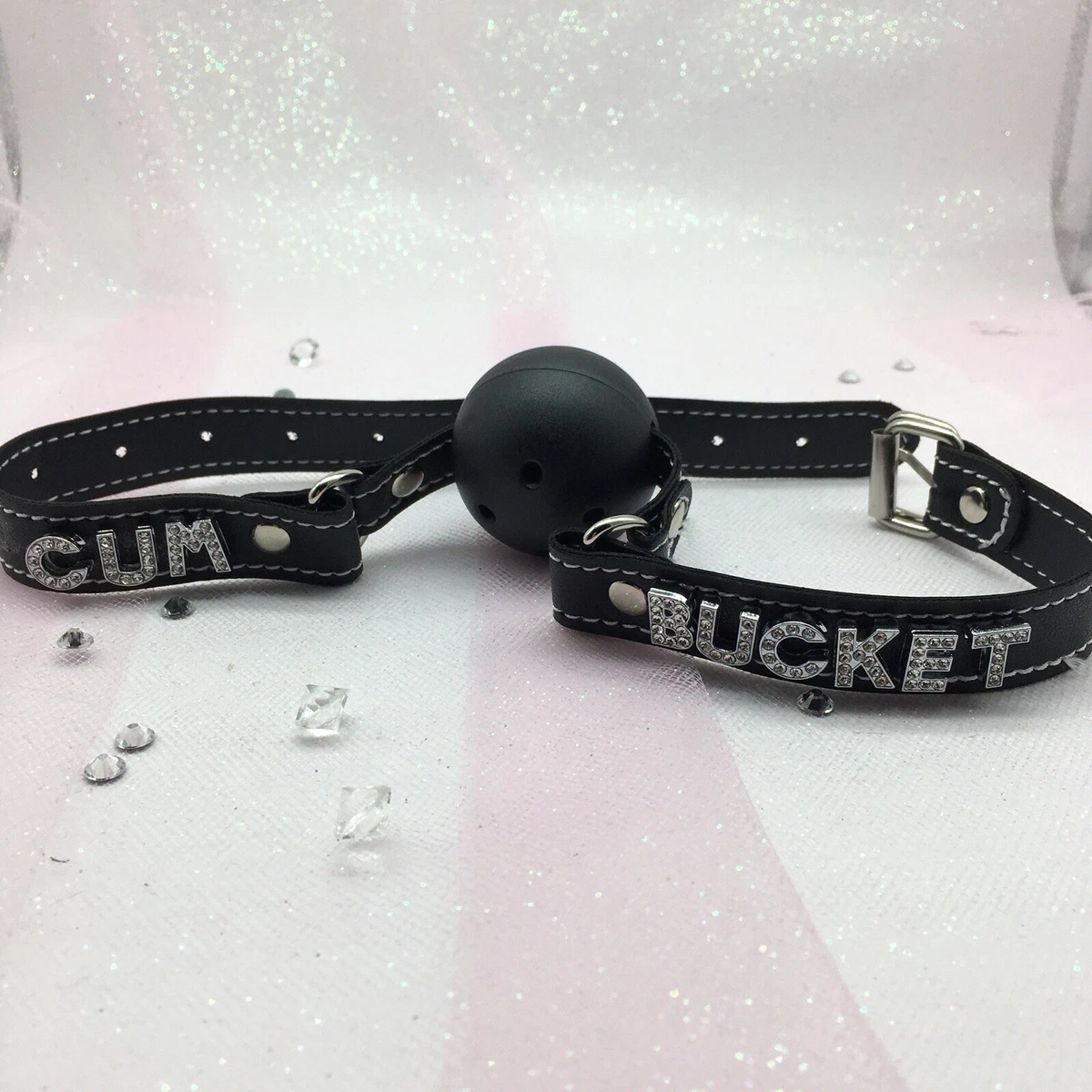 DDLG Submissive Piece Bondage Mouth Gag Ball BDSM, Black Petplay Cum Slut  Bucket | eBay