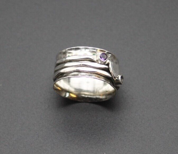 Pretty amethyst and solid silver 'spinner' heart … - image 2