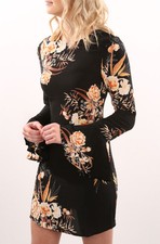 Vestito Donna Mini Abito Stampa Fiori Woman Mini Flower Print Dress 110325 P