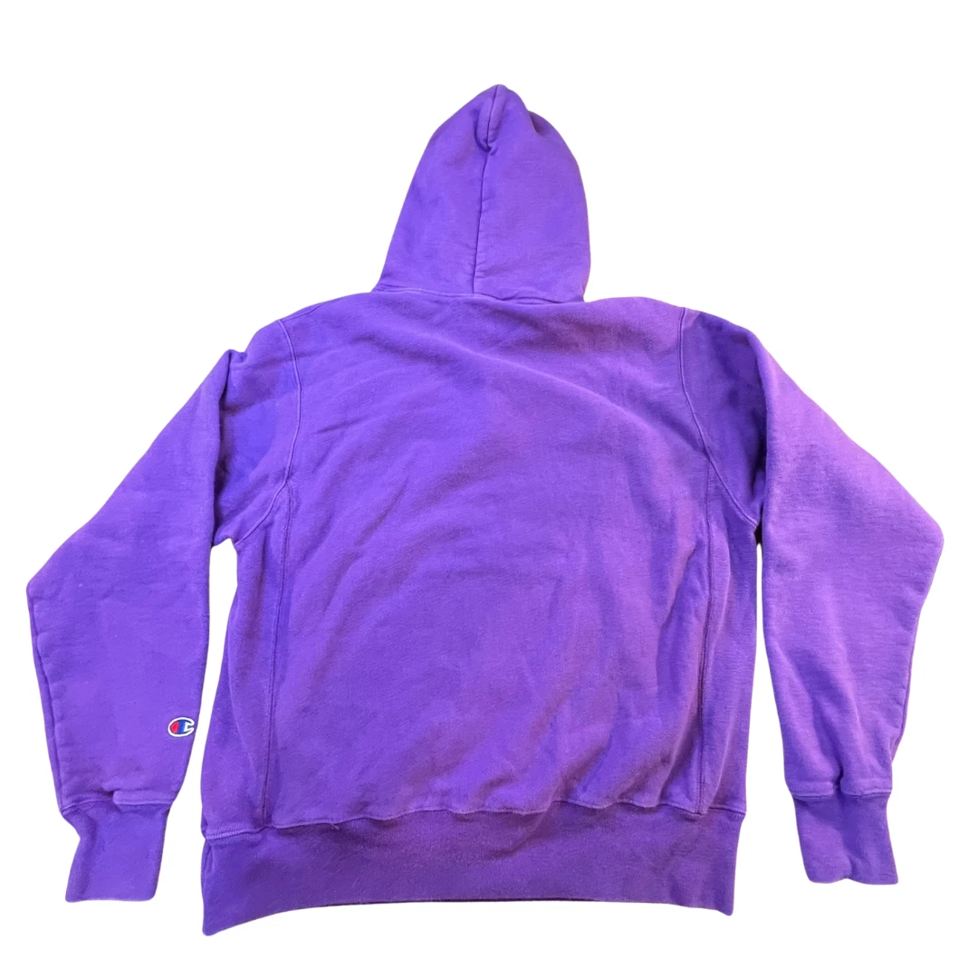 RICK OWENS Felpa con cappuccio vintage anni '90 Champion Reverse Weave viola pullover taglia media