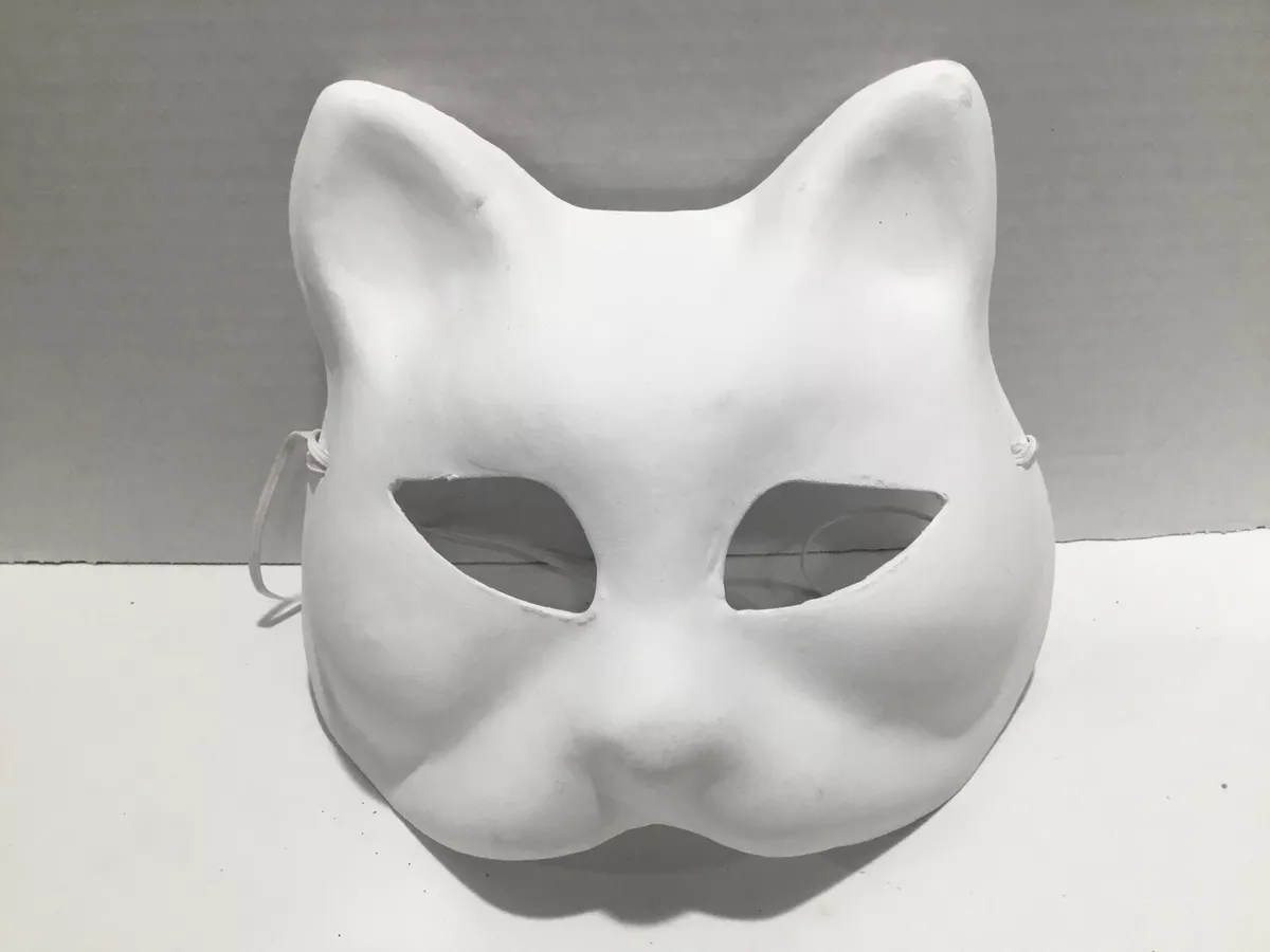 Mask Cat Masquerade Blank Masks White Animal Empty Diy Party Women Cosplay  Halloween Paper Therian Face