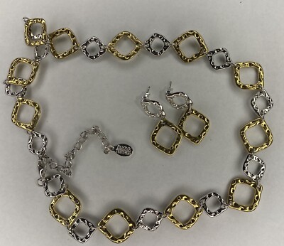 VTG Bijoux Terner silver and gild necklace and earring set