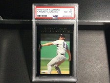 1992 Fleer #4 Roger Clemens A Rocket Launched Baseball Card PSA 8 Near Mint-Mint