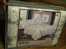 JML Quilt Set Queen Breadspread Coverlet set 100% Organic Cotton Feeling NWT