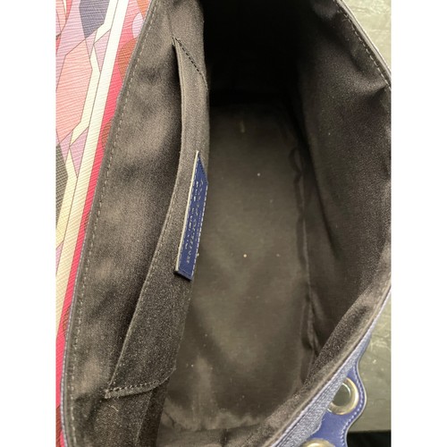 Emilio Pucci Riviera Straw/Leather Shoulder Hobo Bag Multicolored Pink/Blue - Picture 7 of 10