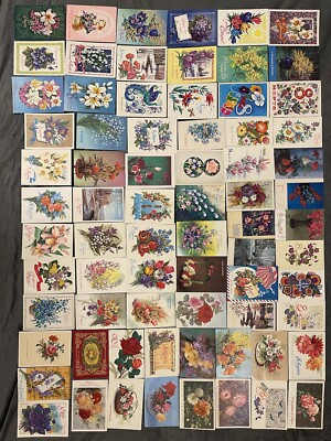 März 8 Vintage Postkarten Lot 73 x Blumen Grüße Frauentag Mapta geschrieben